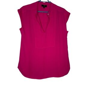 J. Crew Bold Pink Cap Sleeve Blouse